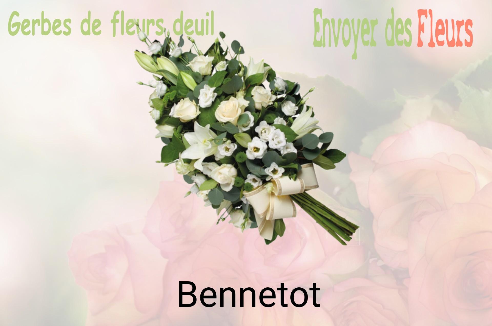 Gerbe de fleurs de deuil livrée à Bennetot